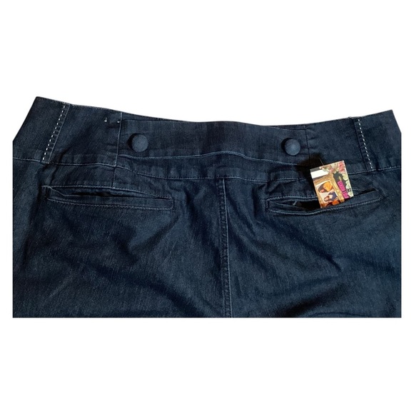 Venezia Navy Flare Jeans, Wide Leg, Stretch, Plus Size 28 - Picture 6 of 9